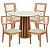 Conjunto Sala de Jantar Mesa Redonda 4 Cadeiras Estofadas 100% MDF - Imagem 2