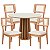 Conjunto Sala de Jantar Mesa Redonda 4 Cadeiras Estofadas 100% MDF - Imagem 5