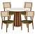 Conjunto Sala de Jantar Mesa Redonda 4 Cadeiras Estofadas 100% MDF - Imagem 17