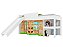 Cama Infantil Playground 192cm com Escorregador e Cortina Branca - Imagem 4
