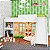 Cama Infantil Playground 192cm com Escorregador e Cortina Branca - Imagem 1