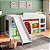 Cama Infantil Playground 192cm com Escorregador e Cortina e Branca - Imagem 2