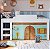 Cama Infantil Playground 192cm com Protetor e Cortina Branca - Imagem 1