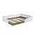 Cama de Casal Infantil Montessoriana com Protetor 194cm Branco e Mel - Imagem 2