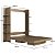 Cama de Casal 195cm Articulável Vertical com Estante Moderna - Imagem 4