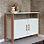 Balcão Aparador Buffet 89,5cm 2 Portas 100% MDF Off White e Freijó - Imagem 1