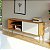 Rack para TV até 55" 144cm Porta de Correr 100% MDF Freijó e Off White - Imagem 1