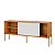 Rack para TV até 55" 144cm Porta de Correr 100% MDF Freijó e Off White - Imagem 3