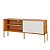 Rack para TV até 55" 144cm Porta de Correr 100% MDF Freijó e Off White - Imagem 2