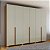 Roupeiro Moderno 6 Portas 270cm 100% MDF Freijó e Off White - Imagem 1