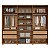 Roupeiro Moderno 6 Portas 270cm 100% MDF Freijó e Off White - Imagem 4