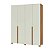 Roupeiro Moderno 4 Portas 180cm 100% MDF Freijó e Off White - Imagem 2