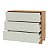 Cômoda Moderna 105cm com 3 Gavetas 100% MDF Freijó e Off White - Imagem 3