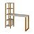 Mesa para Escritório em 100% MDF com 4 Prateleiras Off White e Freijó - Imagem 2