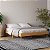 Cama de Casal Moderna 205cm 100% MDF com Pés Madeira Freijó Gold - Imagem 1