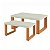 Conjunto Mesas de Centro Industrial em 100% MDF Off White e Freijó - Imagem 2