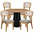 Conjunto Sala de Jantar Mesa Redonda 105cm 4 Cadeiras Palinha CA40 MDF - Imagem 9