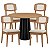 Conjunto Sala de Jantar Mesa Redonda 105cm 4 Cadeiras Palinha CA40 MDF - Imagem 1
