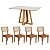 Conjunto Sala Jantar Mesa 135cm 100% MDF e 4 Cadeiras Palinha CA35 - Imagem 2