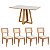 Conjunto Sala Jantar Mesa 135cm 100% MDF e 4 Cadeiras Palinha CA35 - Imagem 14