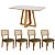 Conjunto Sala Jantar Mesa 135cm 100% MDF e 4 Cadeiras Palinha CA35 - Imagem 6