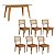 Conjunto Jantar Mesa Orgânica 180cm e 6 Cadeiras Palinha CA35 100% MDF - Imagem 13