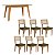 Conjunto Jantar Mesa Orgânica 180cm e 6 Cadeiras Palinha CA35 100% MDF - Imagem 17