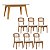 Conjunto Sala de Jantar Mesa Orgânica 180cm 6 Cadeiras com Palinha MDF - Imagem 2
