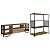 Conjunto Sala de Estar Industrial com Rack e Estante Baixa - Imagem 14
