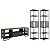 Conjunto Sala de Estar Industrial com Rack e Duas Estantes Altas - Imagem 2