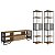 Conjunto Sala de Estar Industrial com Rack e Duas Estantes Altas - Imagem 8