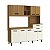 Conjunto Cozinha Taina 185,2cm 8 Portas 2 Gavetas Nature/Champanhe - Imagem 2