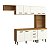 Conjunto Cozinha Holly 240cm 9 Portas 2 Gavetas Nature/Champanhe - Imagem 3
