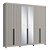 Guarda Roupa Newton em 100% MDF com Espelho 250x235cm 6 Portas - Imagem 3