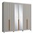 Guarda Roupa Newton em 100% MDF com Espelho 250x235cm 6 Portas - Imagem 16