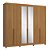 Guarda Roupa Newton em 100% MDF com Espelho 250x235cm 6 Portas - Imagem 9