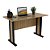 Mesa de Escritório Home Office 117x75,4cm Amêndoa com Preto - Imagem 2
