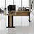 Mesa de Canto Escritório Office 160x75,4cm Amêndoa com Preto - Imagem 2