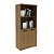Armário Office 70x155,8cm 2 Portas com Chave 4 Nichos Amêndoa - Imagem 2