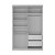 Guarda Roupa South em 100% MDF 146,5x218cm 2 Portas de Correr com Espelho - Imagem 5