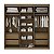 Guarda Roupa South em MDF 219x218cm 3 Portas com Espelho - Imagem 3