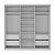 Guarda Roupa South em MDF 219x218cm 3 Portas de Correr com Espelho - Imagem 5
