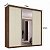 Guarda Roupa South em MDF 219x218cm 3 Portas de Correr com Espelho - Imagem 12