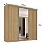 Guarda Roupa South em MDF 219x218cm 3 Portas com Espelho - Imagem 13