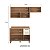 Cozinha Modulada Havana em MDP 190x220cm 5 Portas 2 Gavetas com Pés - Imagem 5