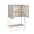 Balcão Bar Orgânico Aura 90x140cm 2 Portas c/ Prateleira e Pés Metal - Imagem 16