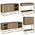 Conjunto Sala Estar Buffet Bar Aparador Rack Orgânico com Pés em Metal - Imagem 9
