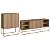 Conjunto Sala de Estar Buffet Rack Aura Estilo Orgânico c/ Pés Metal - Imagem 2