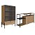 Conjunto Sala de Estar Aparador Buffet e Cristaleira Estilo Industrial - Imagem 2