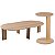 Conjunto Sala de Estar com Mesa de Centro e Lateral Pés em Madeira - Imagem 2